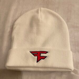 White Beanie with Red Logo